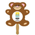 Digital Teddy Bear Fast Fan w/ Wooden Handle & Printed Front (1 Day)